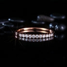 Gransky 18K Rose Gold Natural Diamonds Half Eternity Anniversary Band Ring