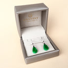 Gransky 18K White Gold and Diamonds Green Jade Drop Earrings