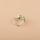 GRANSKY X KATHERINE 18K White Gold Natural Green Jade Bypass Jade Ring