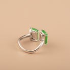 GRANSKY X KATHERINE 18K White Gold Natural Green Jade Bypass Jade Ring