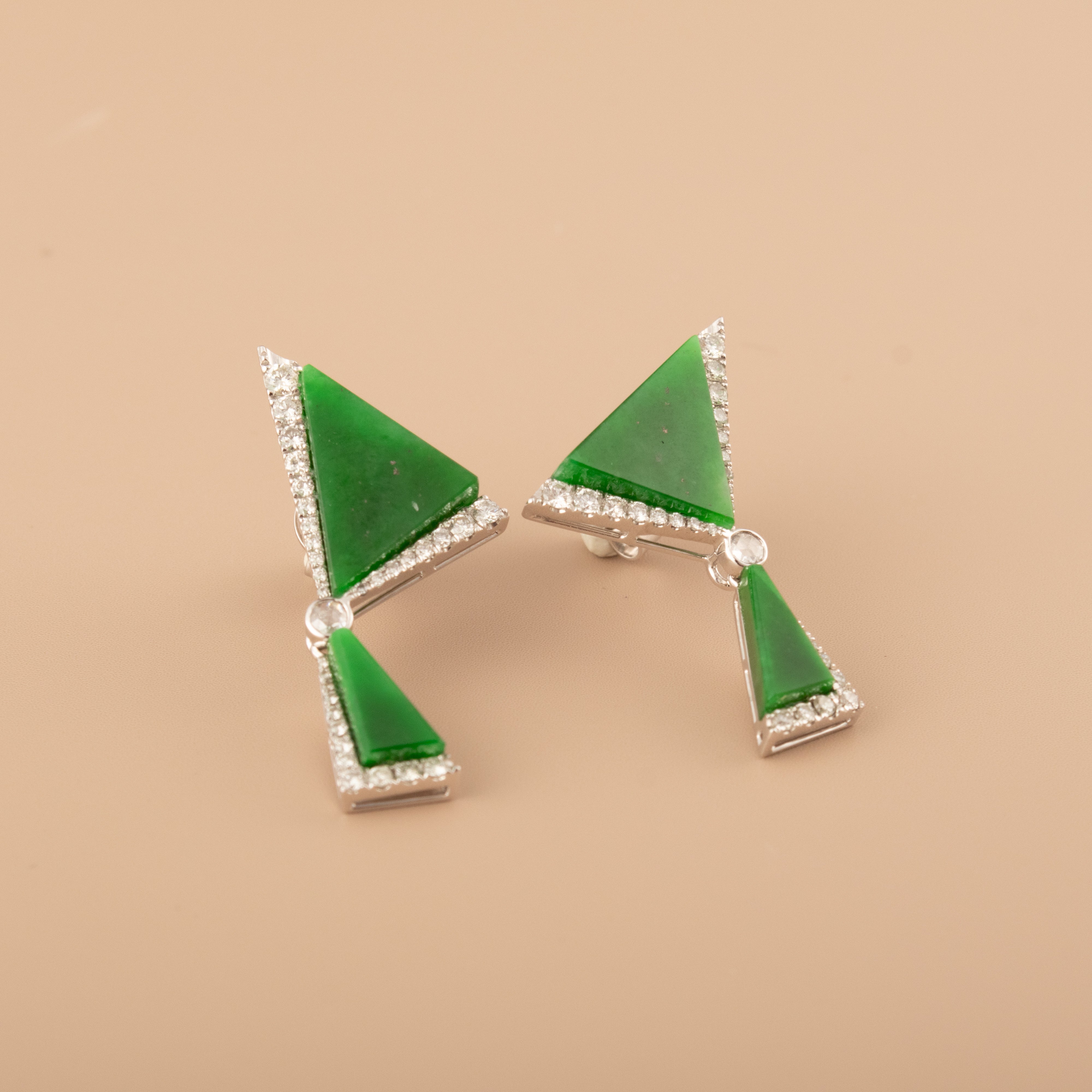 GRANSKY X KATHERINE 18K Gold Natural Diamond and Jade Earring