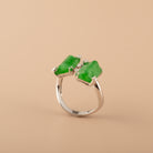 GRANSKY X KATHERINE 18K Gold Inlay Diamond Jade Bypass Ring