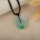 Gransky Men's Peace Jade Disc Pendant Necklace