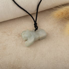 Lilac Burmese Jade Hand-carved Kirin Shape Jade Pendant Necklace