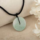 Gransky Men's Peace Jade Disc Pendant Necklace