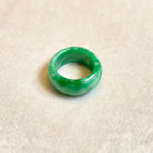 Gransky Green Natural Jadeite Ring Size US 9.5