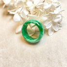 Gransky Green Natural Jadeite Ring Size US 9.5