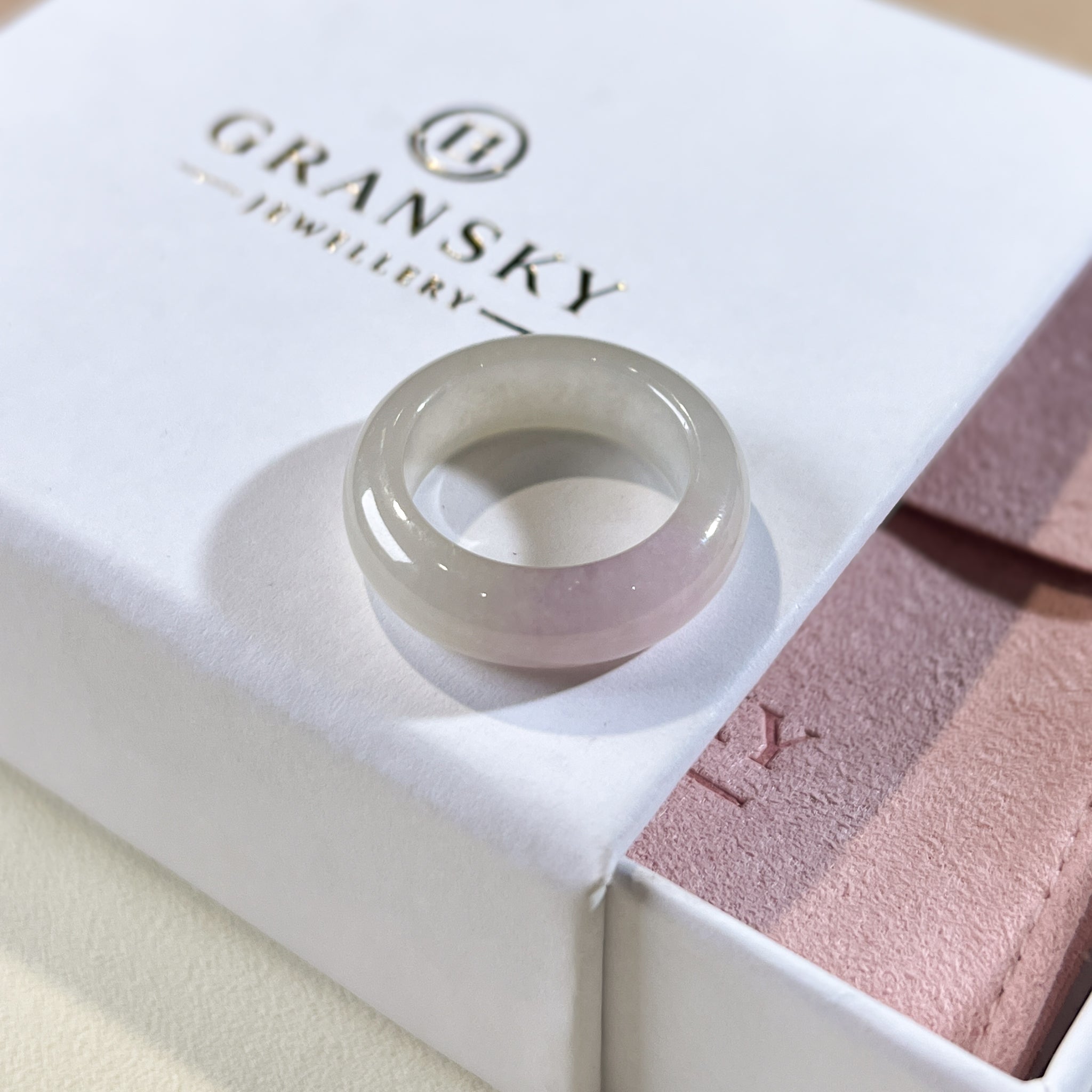 Gransky Untreated Smooth Purple Jade Ring