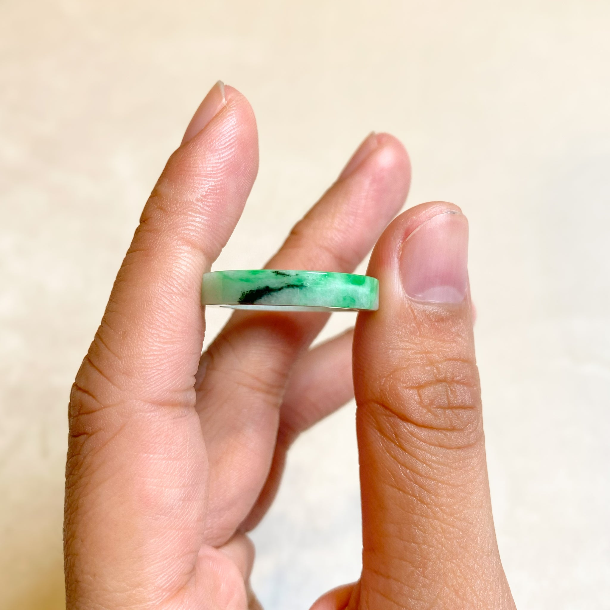 Gransky Handmade Natural Minimalist Jadeite Ring