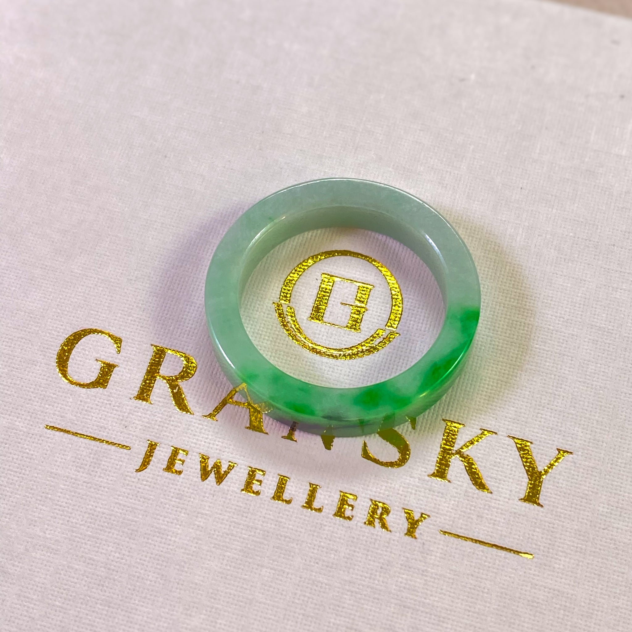 Gransky Handmade Natural Minimalist Jadeite Ring