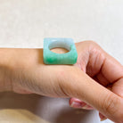 Geometric Square Jadeite Ring