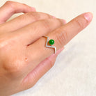 Gransky Natural Jadeite Sweet Jade Bead Ring