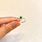 Gransky Natural Jadeite Sweet Jade Bead Ring