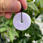 Purple Disc Jade Pendant Necklace, Protection Necklace, Lucky Emerald Pendant Necklace, Amulet, Emerald Necklace for Mom, Jade Pendant, Gift