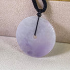 Purple Disc Jade Pendant Necklace, Protection Necklace, Lucky Emerald Pendant Necklace