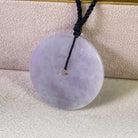 Purple Disc Jade Pendant Necklace, Protection Necklace, Lucky Emerald Pendant Necklace