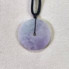 Purple Disc Jade Pendant Necklace, Protection Necklace, Lucky Emerald Pendant Necklace