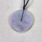 Purple Disc Jade Pendant Necklace, Protection Necklace, Lucky Emerald Pendant Necklace