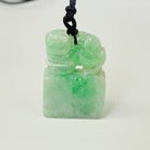 Vintage Carved Jade Block Seal Rectangular Jade Pendant