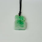 Vintage Carved Jade Block Seal Rectangular Jade Pendant