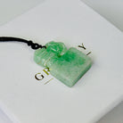 Vintage Carved Jade Block Seal Rectangular Jade Pendant