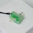 Vintage Carved Jade Block Seal Rectangular Jade Pendant