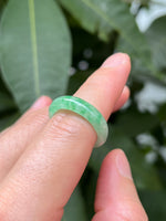 US 8.5 Apple Green Jade Ring | Minimalist Ring | Stacking Ring | Natural Burmese Jade Ring | High Quality Jade | Summer Jewelry